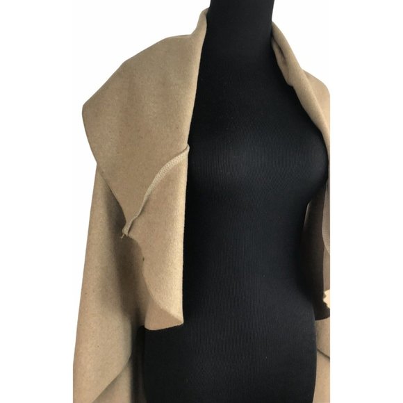 FineJo Womens Camel Open Front Drape Vest One Size - Picture 7 of 8